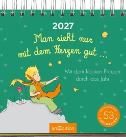 Ars Edition GmbH Geburtstagskalender*Postkartenkalender Man sieht nur mit dem Herzen gut ... 2027