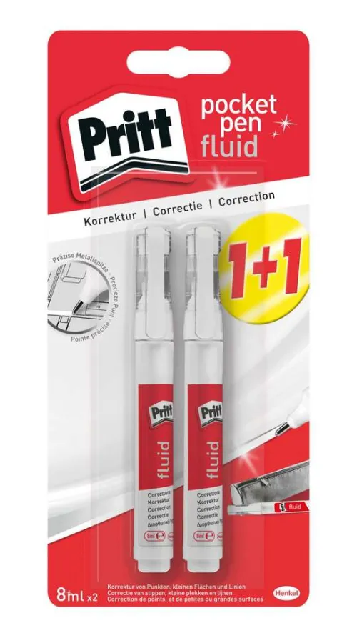Henkel Klebstoff & Klebebänder*Pritt Kleben Pritt Korrektur Pocket Pen flüssig, 2 × 8 ml