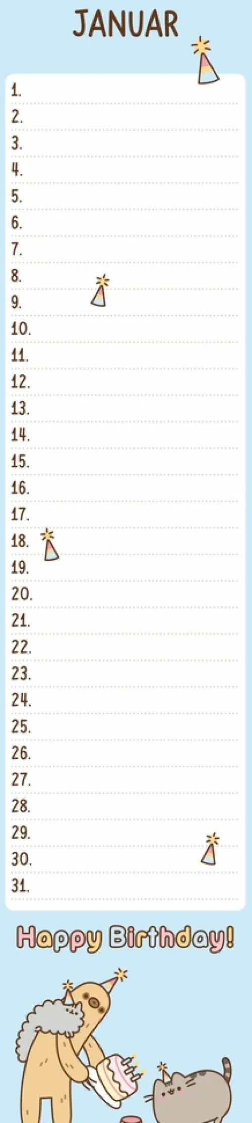 Pusheen Geburtstagskalender Langplaner*Heye Discount