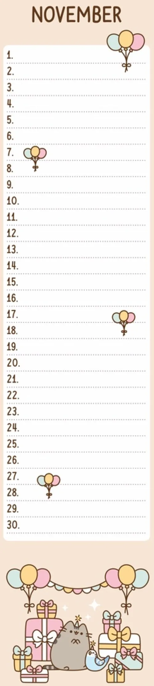 Pusheen Geburtstagskalender Langplaner*Heye Discount