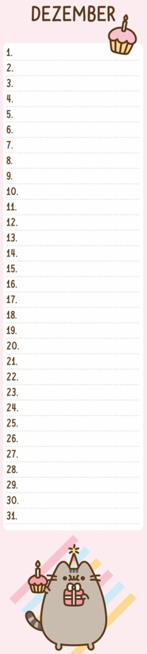 Pusheen Geburtstagskalender Langplaner*Heye Discount