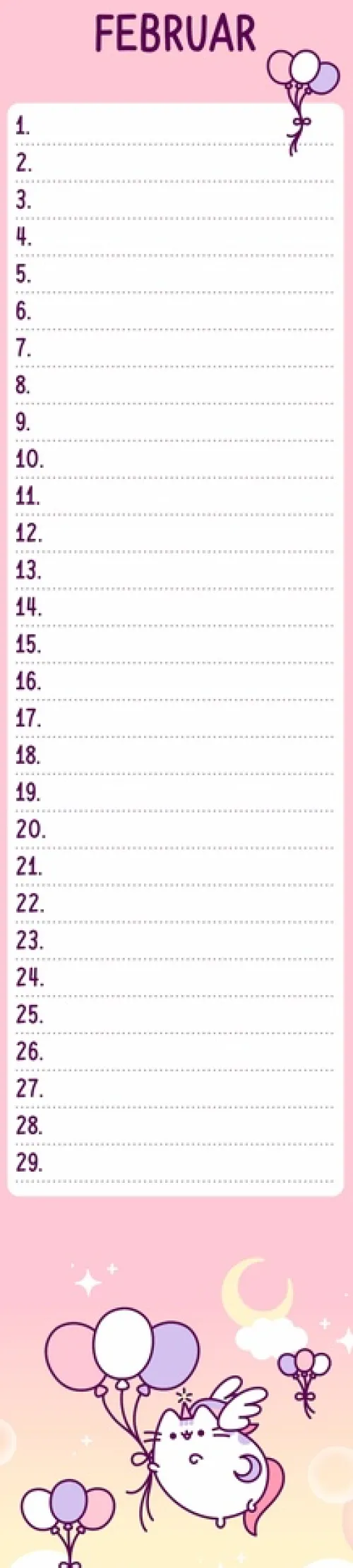 Pusheen Geburtstagskalender Langplaner*Heye Discount