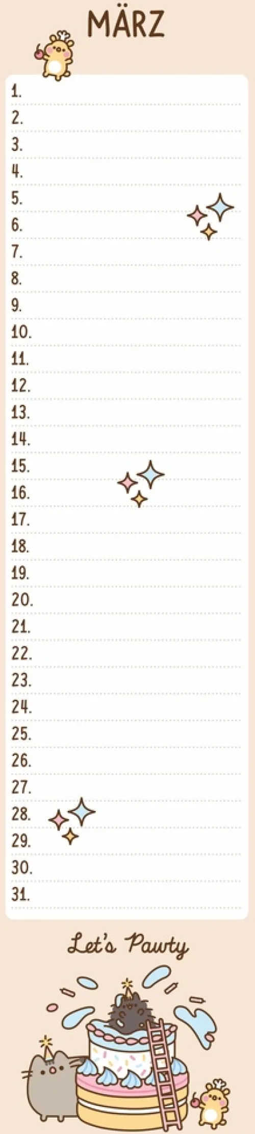 Pusheen Geburtstagskalender Langplaner*Heye Discount