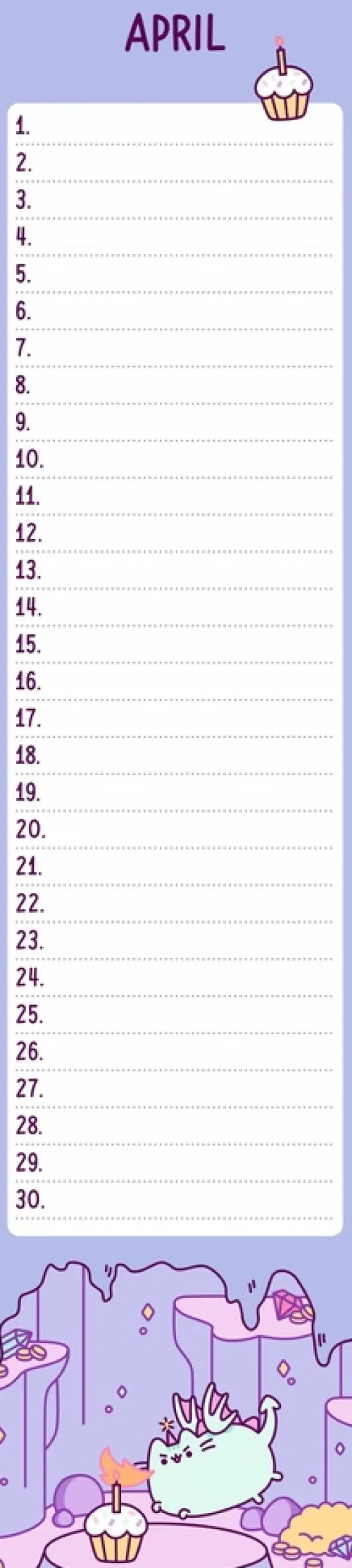 Pusheen Geburtstagskalender Langplaner*Heye Discount