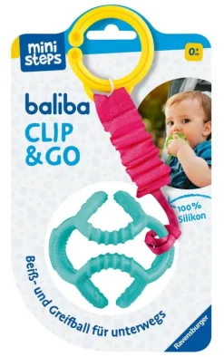 Ravensburger Spieleverlag Baby & Kleinkind-Ravensburger 4583 baliba Clip & Go - Flexibler Ball mit Befestigung für Greif- und Beißspaß unterwegs - Baby Spielzeug ab 0 Monaten - türkis