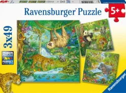Ravensburger Kinderpuzzle 05180 - Im Urwald - 3x49 Teile Puzzle für Kinder ab 5 Jahren*Ravensburger Spieleverlag