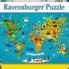 Ravensburger Kinderpuzzle - Tierische Weltkarte - 150 Teile Puzzle für Kinder ab 7 Jahren*Ravensburger Spieleverlag Online