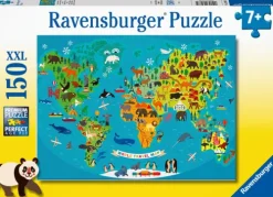 Ravensburger Kinderpuzzle - Tierische Weltkarte - 150 Teile Puzzle für Kinder ab 7 Jahren*Ravensburger Spieleverlag Online