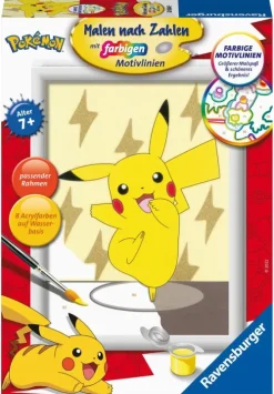Ravensburger Spieleverlag Basteln & Kreatives*Ravensburger Malen nach Zahlen 20084 - Pikachu - Pokémon Motiv für Kinder ab 7 Jahren