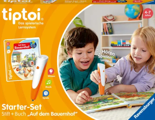 Ravensburger Spieleverlag Familien- & Gesellschaftsspiele*Ravensburger tiptoi Starter-Set 00114: Stift und Bauernhof-Buch - Lernsystem für Kinder ab 4 Jahren