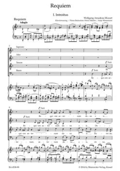 Bärenreiter Lateinische Bücher-Requiem d-Moll KV 626, Klavierauszug