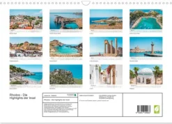 Calvendo Wandkalender*Rhodos - Die Highlights der Insel (Wandkalender 2026 DIN A3 quer), Monatskalender