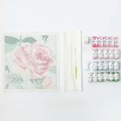 Rico Design GmbH & Co.KG Dekoration & Einrichtung-Rico Hooki Hooki, Knüpfset, Kissen Rose, 40x40cm