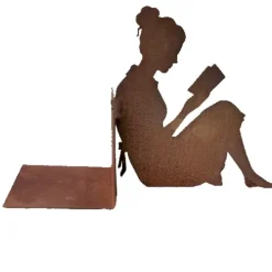 Zentrada Lesen & Geschichten-Rost Buchstuetze Frau 28x17cm