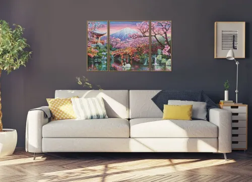 Noris Spiele GmbH Basteln & Kreatives*Schipper Malen nach Zahlen - Kirschblüte in Japan (Triptychon)