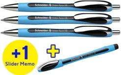 Schneider 3x Kugelschreiber Rave Box + 1x Memo schwarz, 4er Set*Schneider Schreibgeräte Online