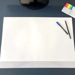 Cover-your-desk Schreibtischunterlagen-Scriptum Schreibtischunterlage weiss DIN A2 blanko, Malunterlage aus Papier zum Abreißen 2er Set mit je 25 Blatt, 59,4 x 42 cm