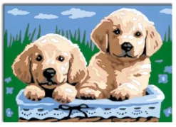 Ravensburger Spieleverlag Basteln & Kreatives*Süße Hundewelpen Malen nach Zahlen Serie E