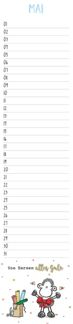 sheepworld Geburtstagskalender Langplaner*Heye Hot
