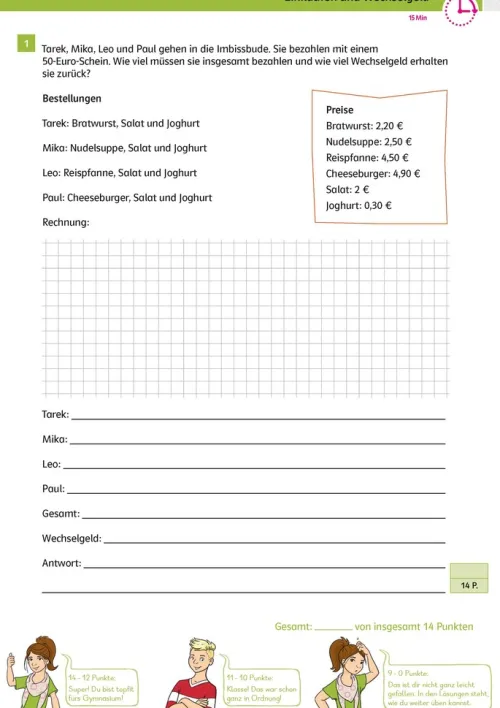Klett Lerntraining Abi Trainer·Mathematik|Grundschule·Mathematik-Sicher ins Gymnasium 15-Minuten-Kurztests Mathematik 4. Klasse