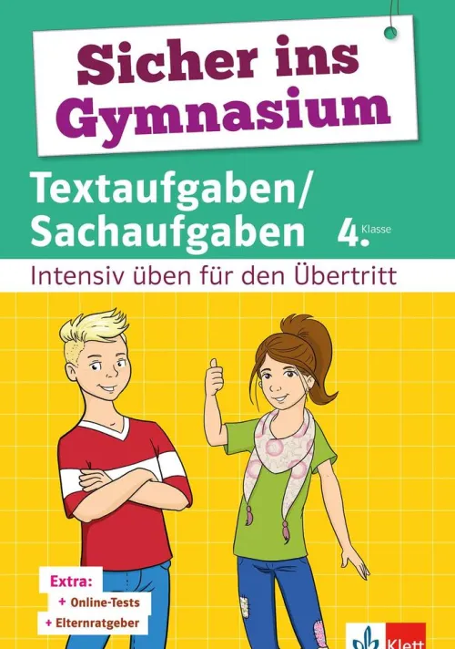 Sicher ins Gymnasium Textaufgaben/Sachaufgaben 4. Klasse*Klett Lerntraining Sale