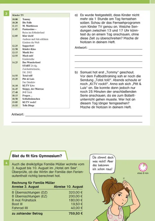 Sicher ins Gymnasium Textaufgaben/Sachaufgaben 4. Klasse*Klett Lerntraining Sale