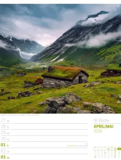 Ackermann Kunstverlag Wochenkalender-Skandinavien Wochenplaner Kalender 2026 | Der Zauber des hohen Nordens