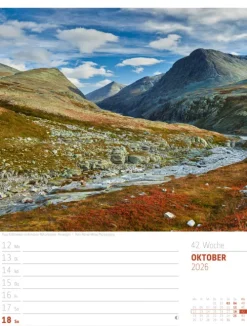 Ackermann Kunstverlag Wochenkalender-Skandinavien Wochenplaner Kalender 2026 | Der Zauber des hohen Nordens