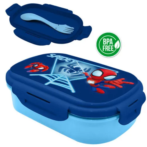 Küche & Esszimmer-Spiderman Blue Web Sandwichbox + Besteckset