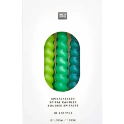 Spiralkerzen, Grün Mix, 10 Stk, Ø 1,2 cm x 10 cm hoch*Rico Design GmbH & Co.KG Clearance