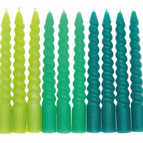 Spiralkerzen, Grün Mix, 10 Stk, Ø 1,2 cm x 10 cm hoch*Rico Design GmbH & Co.KG Clearance
