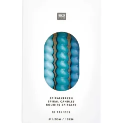 Rico Design GmbH & Co.KG Dekoration & Einrichtung*Spiralkerzen, Smokey Blau Mix, 10 Stk, Ø 1,2 cm x 10 cm hoch