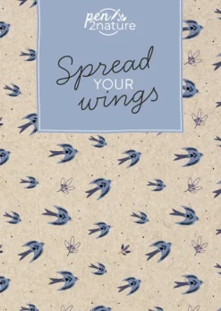 Naumann & Göbel Verlagsg. Notizbücher & -Blöcke*Spread Your Wings . Nachhaltiges Notizbuch in A5 mit Hardcover und Vogel-Motiv