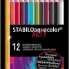 STABILO Buntstifte-Buntstift Aquarell-Buntstift aquacolor - ARTY, 12er Metalletui