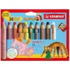STABILO Buntstifte*Buntstift Wasserfarbe & Wachsmalkreide woody 3 in 1, Jubiläumsedition, 10er Set + Spitzer, 10 Farben