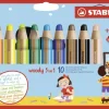 Stabilo Buntstifte-Buntstifte woody 3in1, 10er Set mit Spitzer