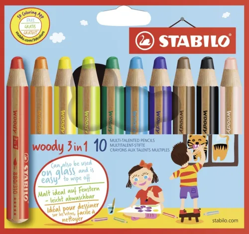 Stabilo Buntstifte-Buntstifte woody 3in1 10er Set