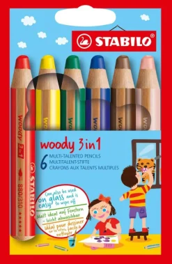 Buntstifte woody 3in1, 6er Set*Stabilo Hot