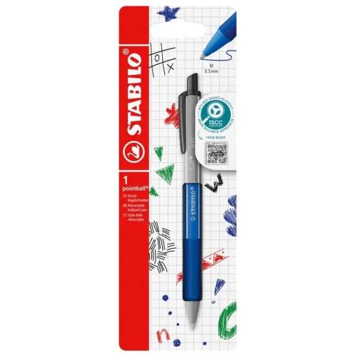STABILO Kugelschreiber-Druck-Kugelschreiber - pointball colorful, Einzelstift - ultramarinblau