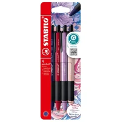 Druck-Kugelschreiber pointball NatureCOLORS Wildflower Edition 4er Set, burgunderrot, preußischblau, grauviolett, rouge*STABILO Discount