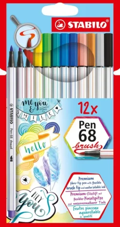 Stabilo Kalligraphie & Handlettering-Filzstifte Pen 68 brush, 12er Set