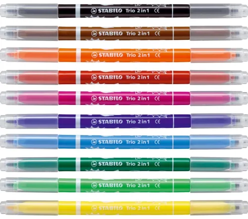 Stabilo Buntstifte-Filzstifte und Fineliner Trio 2in1 10er Set