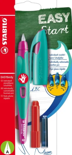 Stabilo Füller & Tinte-Füller EASYbirdy Feder A türkis/neonpink für Rechtshänder