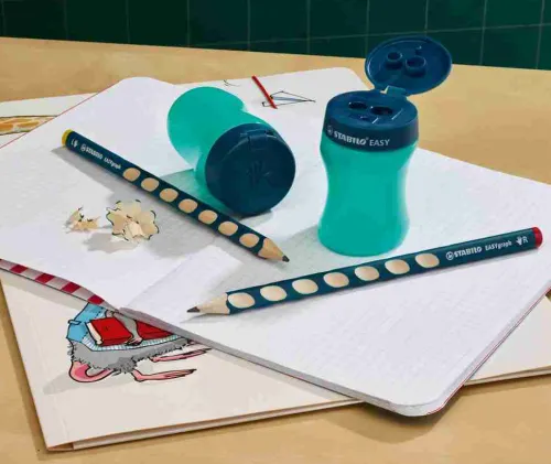 STABILO Küche & Esszimmer*Spitzer Dosen-Spitzer für Linkshänder EASYsharpener, 3 in 1, petrol