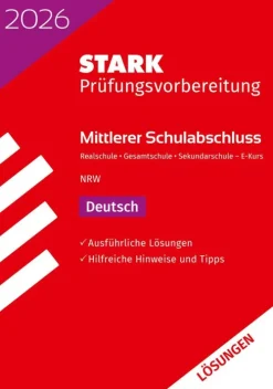 Stark Verlag GmbH Abi Trainer·Deutsch|Mittlere Reife·Deutsch-STARK Lösungen zu Deutsch E-Kurs - Mittlerer Schulabschluss (MSA) 2026 NRW - Prüfungsvorbereitung