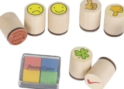 Gollnest & Kiesel GmbH & Stempel & -Kissen-Stempel Kleeblatt, Smile, ...(7 Stempel), Motivationsstempel