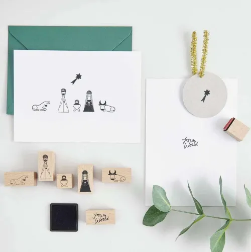 Rico Design GmbH & Co.KG Stempel & -Kissen-Stempelset Christmas Rocks!, Holy Family FSC 100%