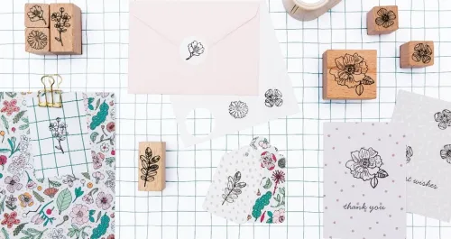 RICO-Design tap Stempel & -Kissen-Stempelset, Hygge, Flowers
