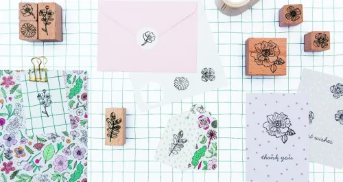 RICO-Design tap Stempel & -Kissen-Stempelset, Hygge, Flowers