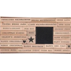 Rico Design GmbH & Co.KG Stempel & -Kissen-Stempelset Merry Christmas, Handwriting FSC 100%, 26 Stempel